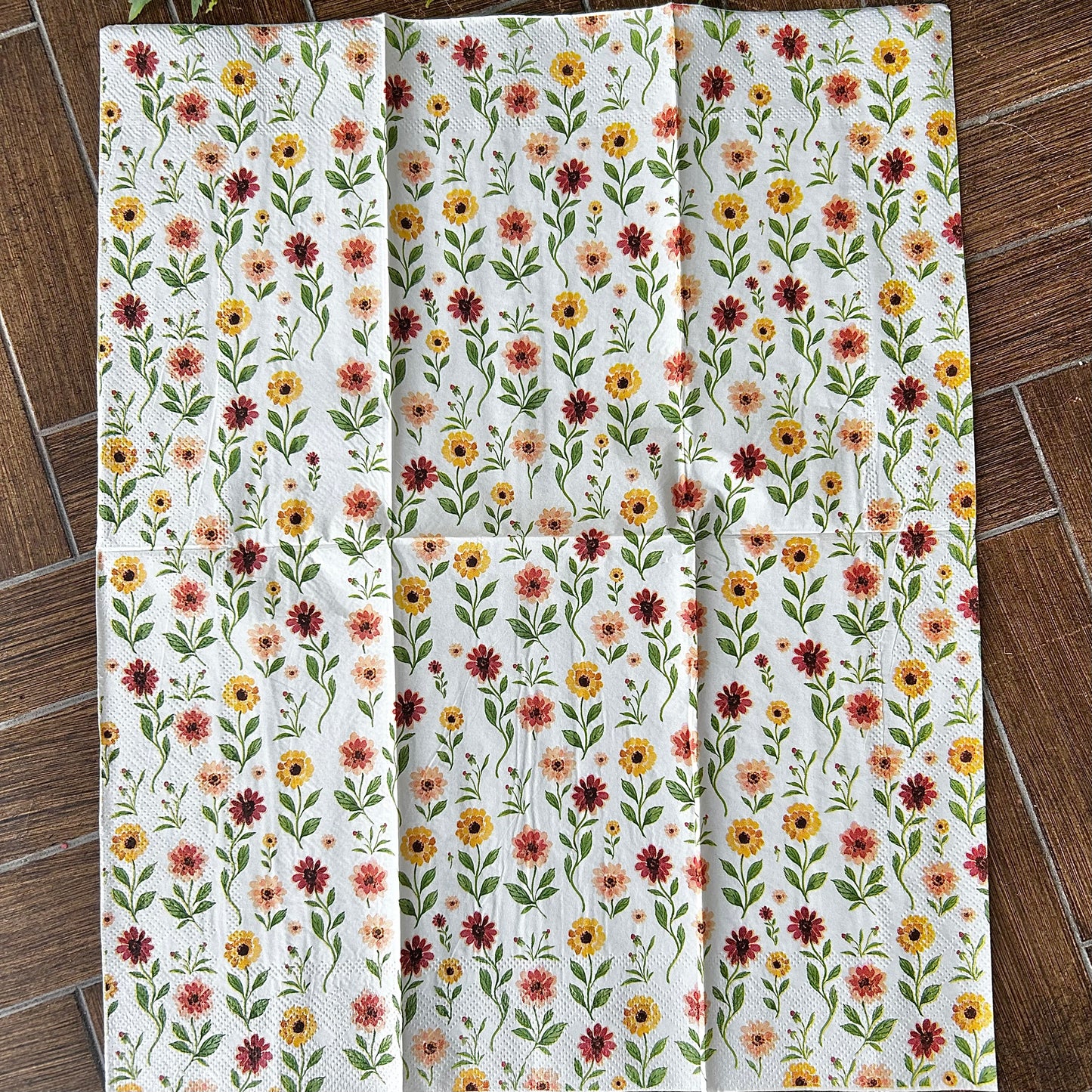 Napkin | Yellow and Brown Floral