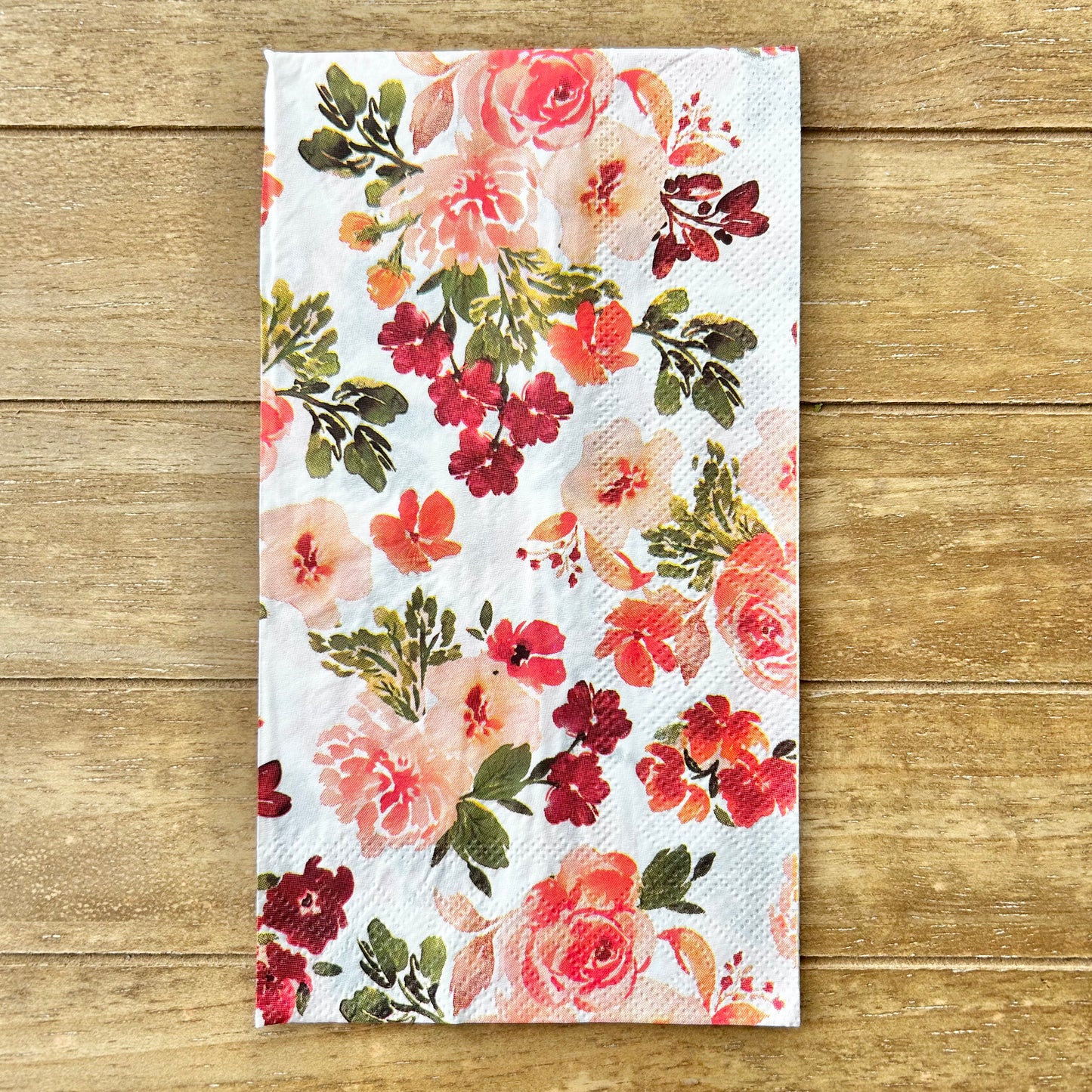 Napkin | Peach and Red Floral
