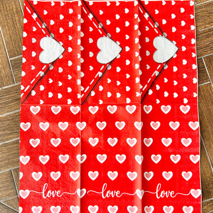 Napkin | Dual Print Red Valentine Hearts