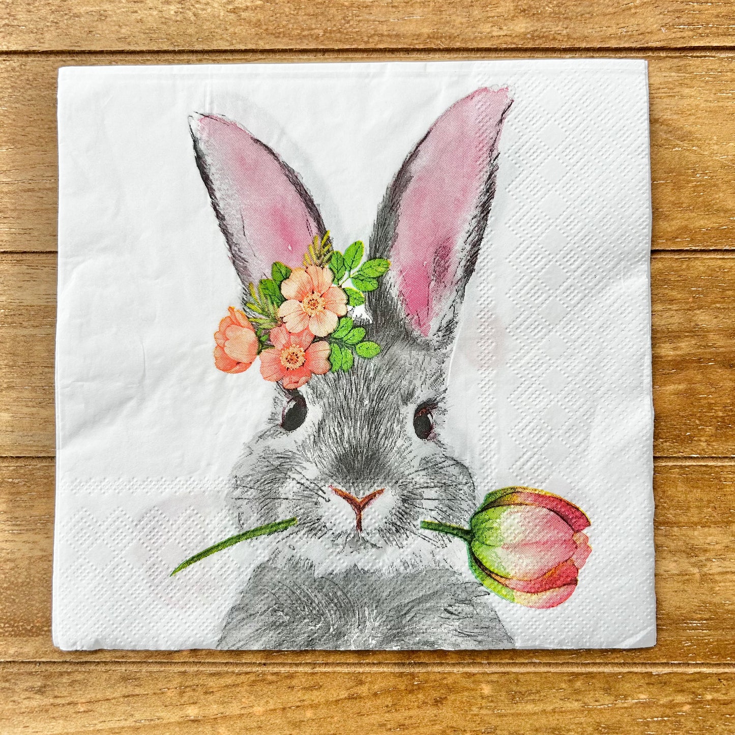 Napkin | Bunny with Tulip Flower