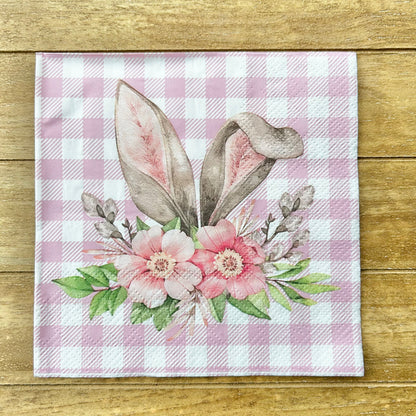 Napkin | Bunny Ears with Pink Gingham