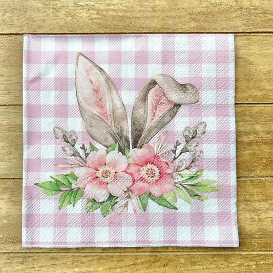 Napkin | Bunny Ears with Pink Gingham
