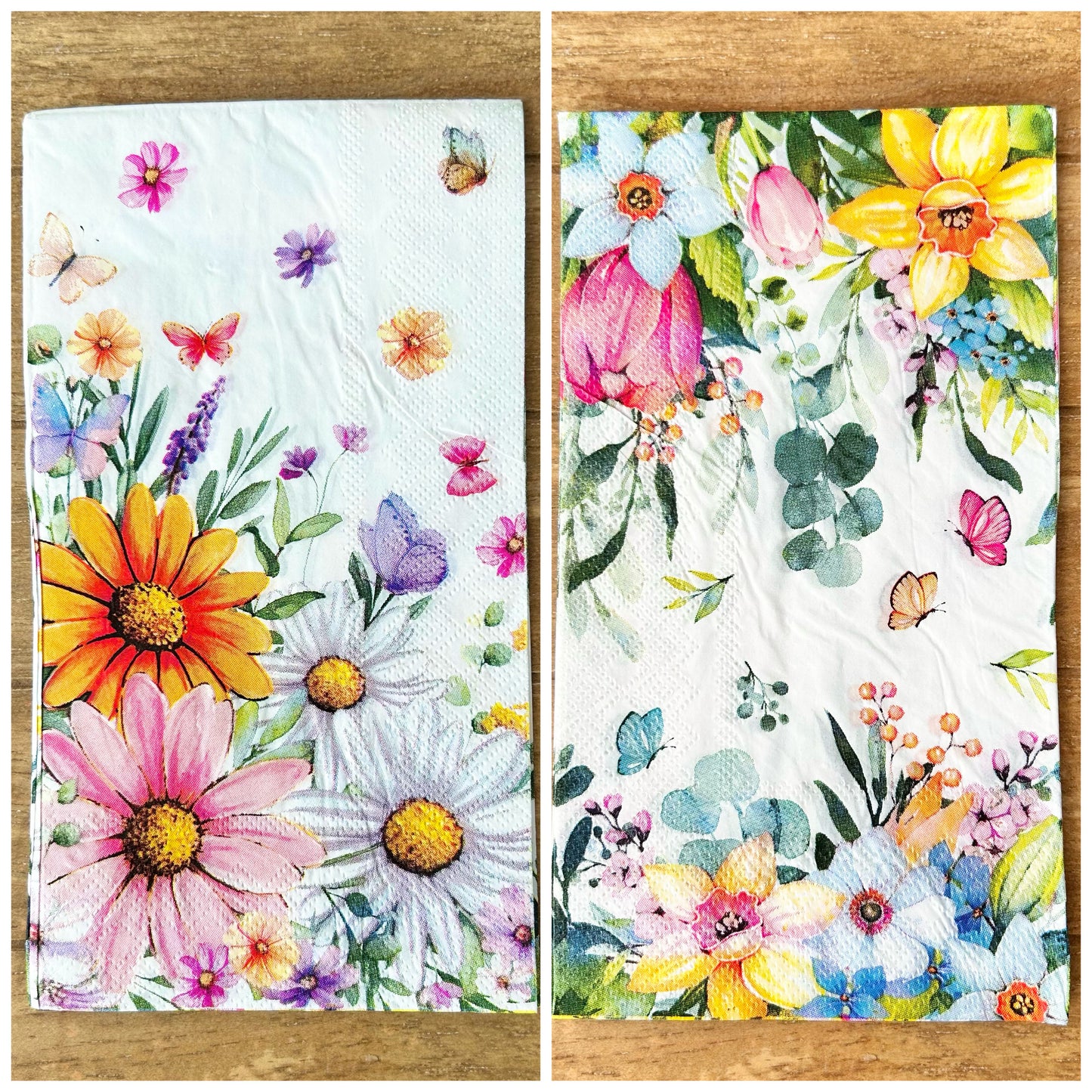 Napkin | Dual Print Bold Flowers and Butterflies