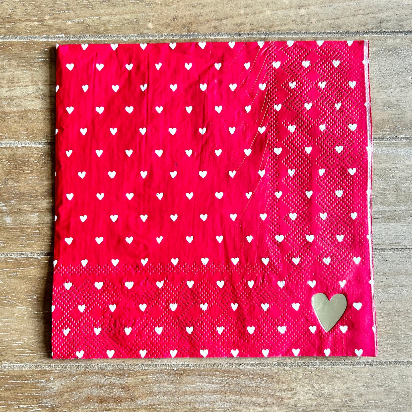 Napkin | Tiny Red and White Hearts