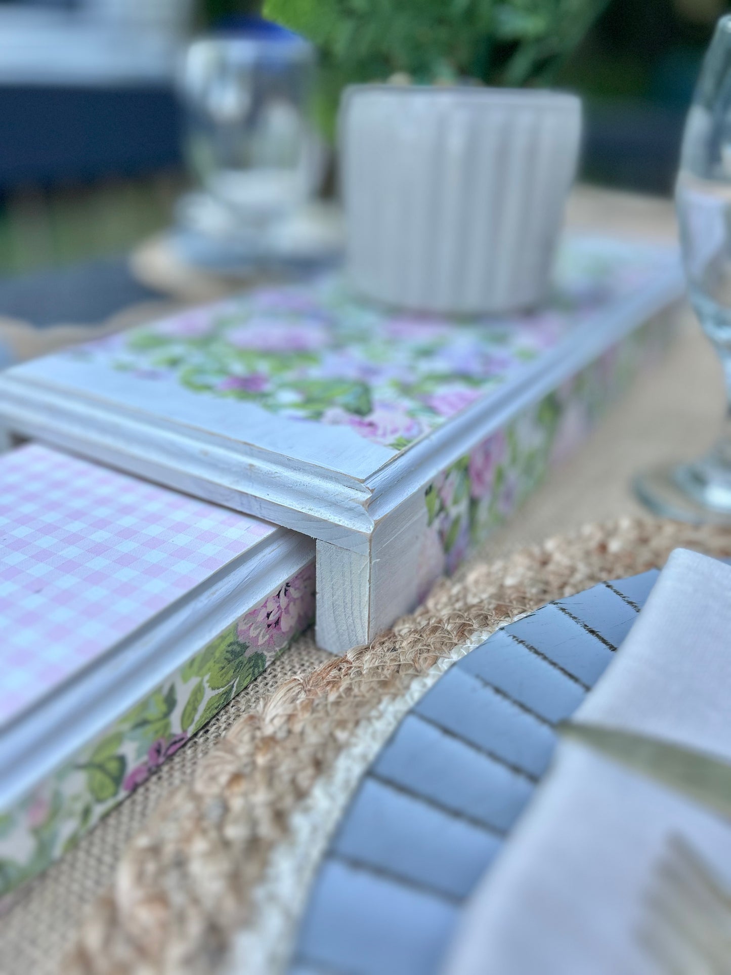 Extendable Riser Tray Set | Pink Florals & Gingham