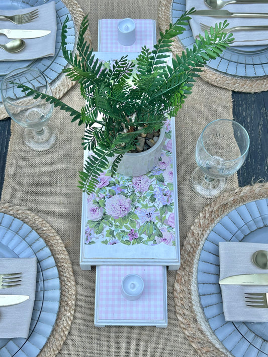Extendable Riser Tray Set | Pink Florals & Gingham