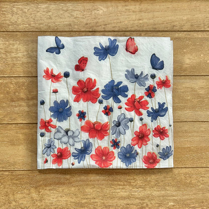 Napkin | Red White & Blue Floral