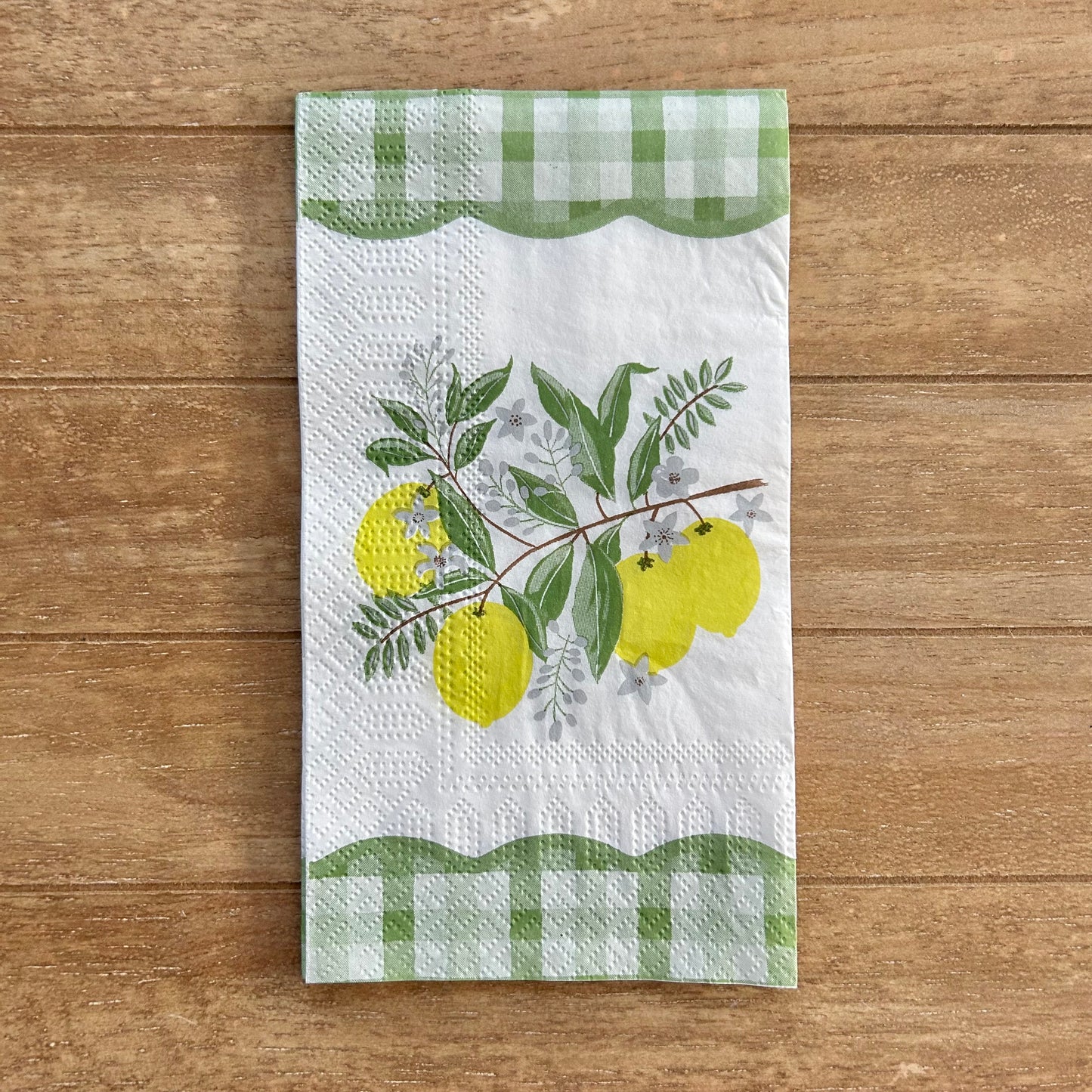Napkin | Lemons with Green Gingham