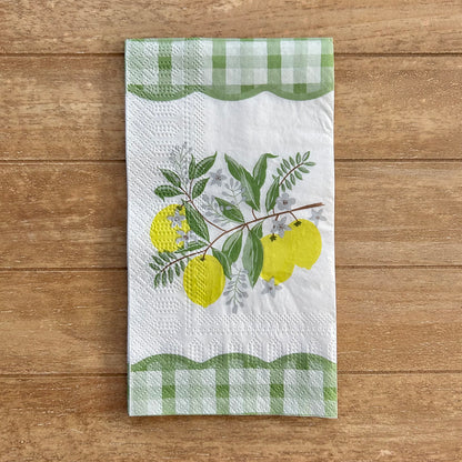 Napkin | Lemons with Green Gingham