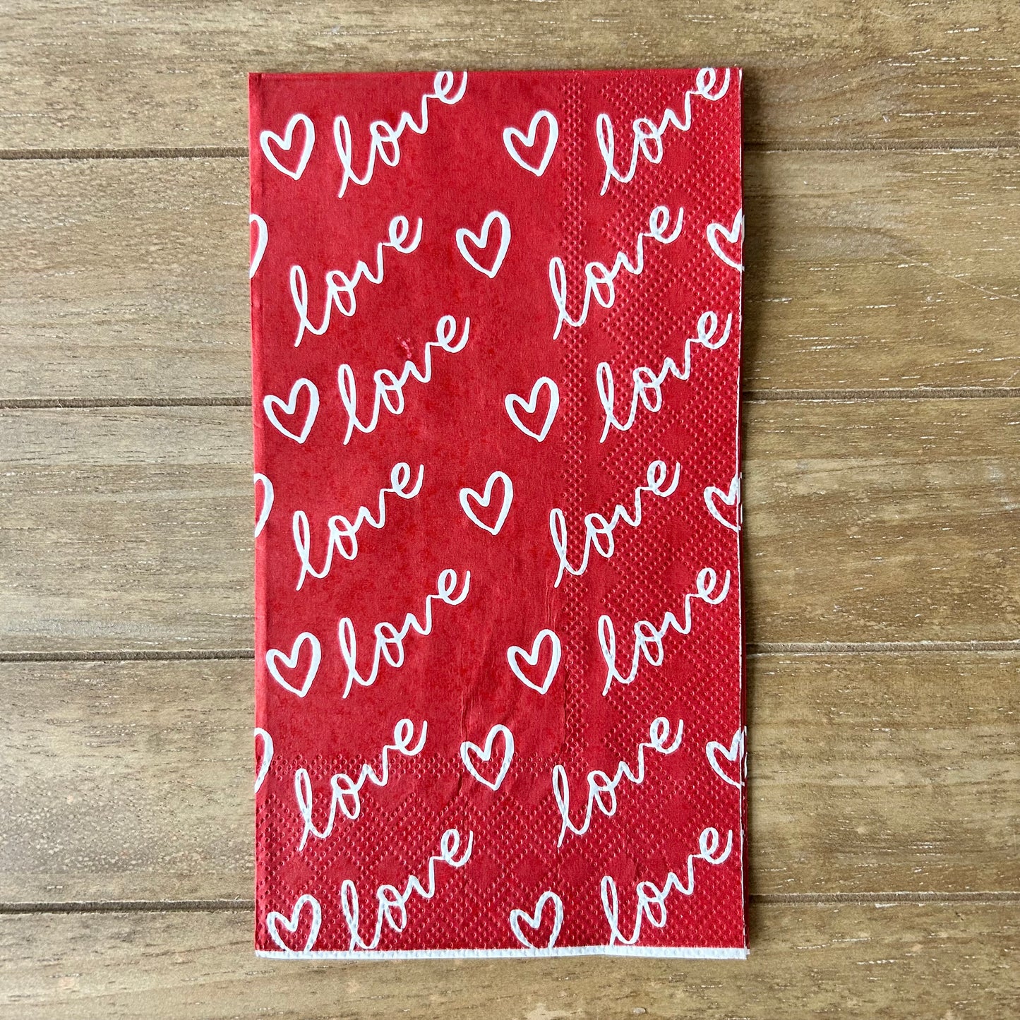 Napkin | Red and White Love Script