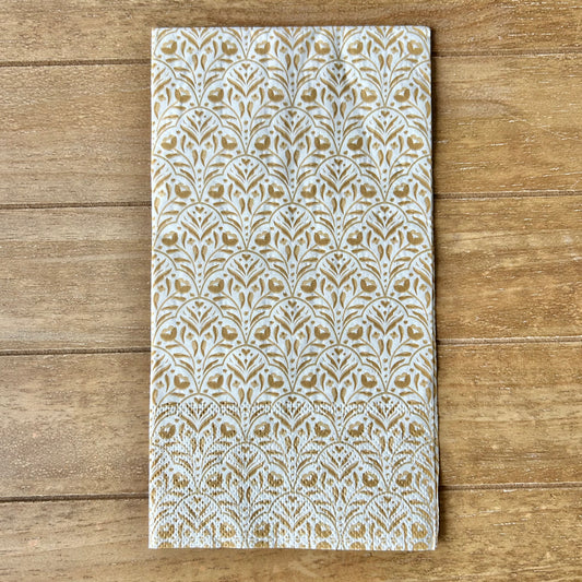 Napkin | Gold and White Print