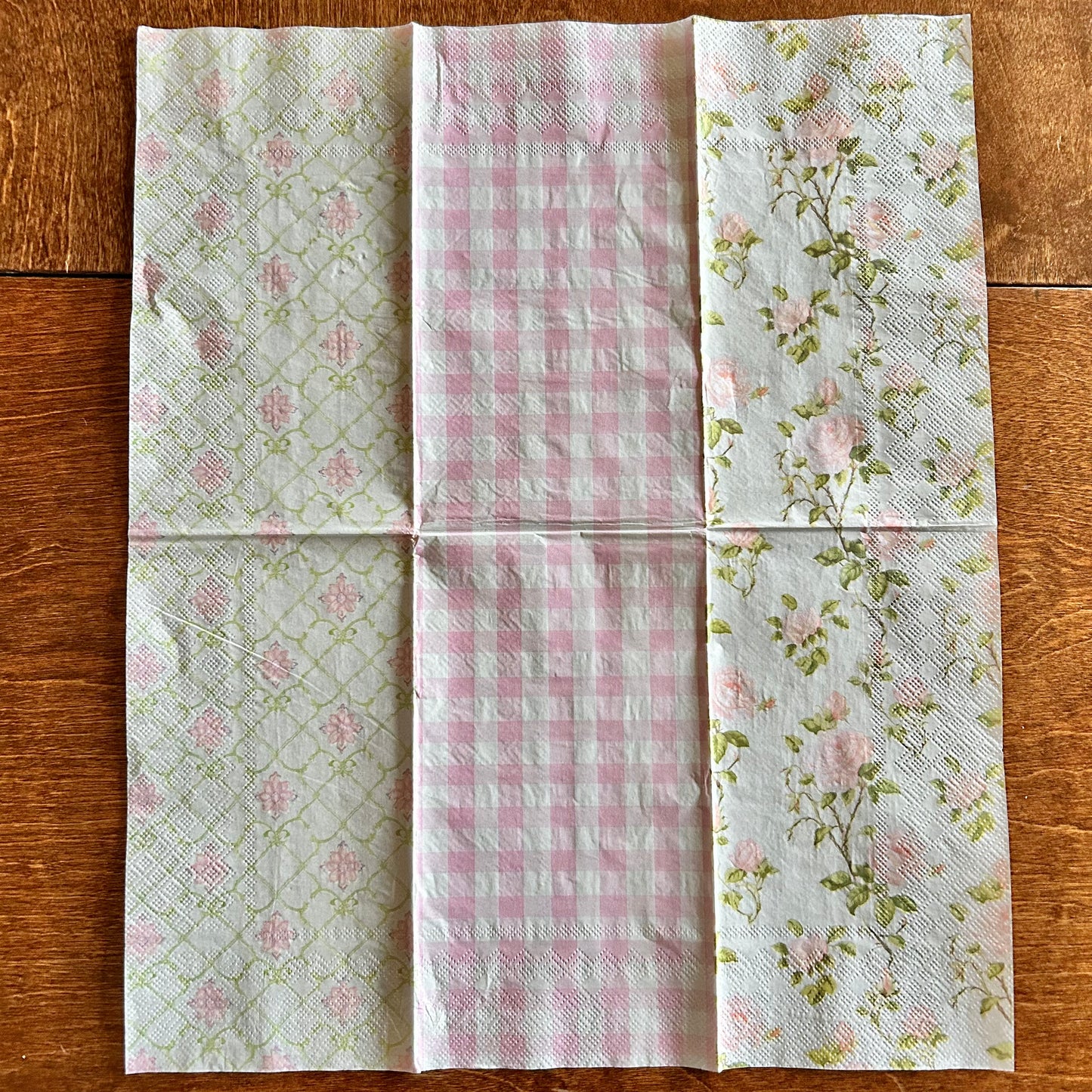 Napkin | Triple Print Pink and Green