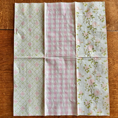 Napkin | Triple Print Pink and Green