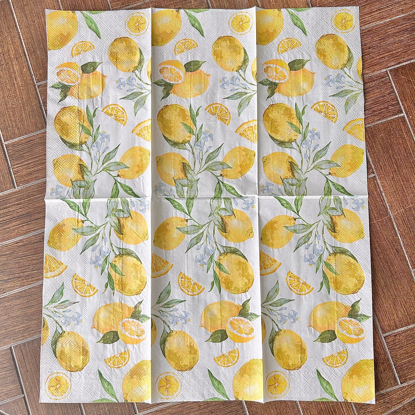 Napkin | Lemons with Soft Blue