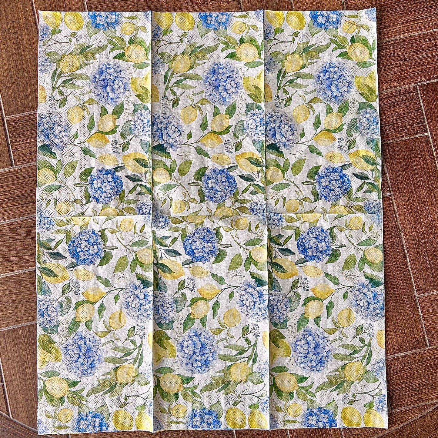 Napkin | Lemons & Hydrangeas