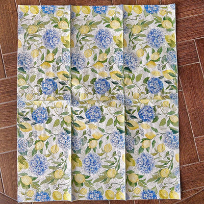Napkin | Lemons & Hydrangeas