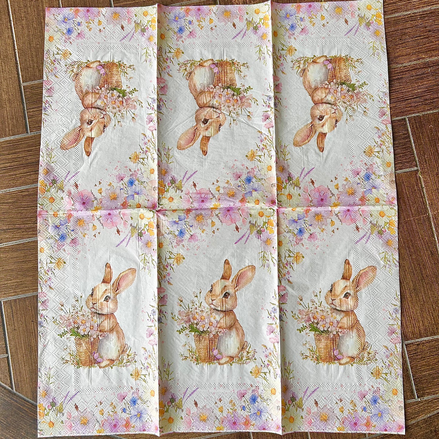 Napkin | Bunny Amidst Flowers