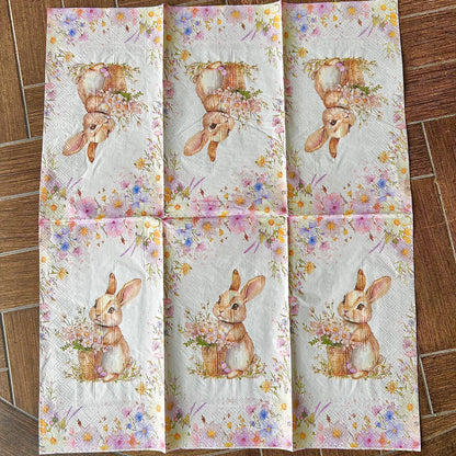 Napkin | Bunny Amidst Flowers