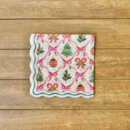Napkin | Scallops and Bows Christmas