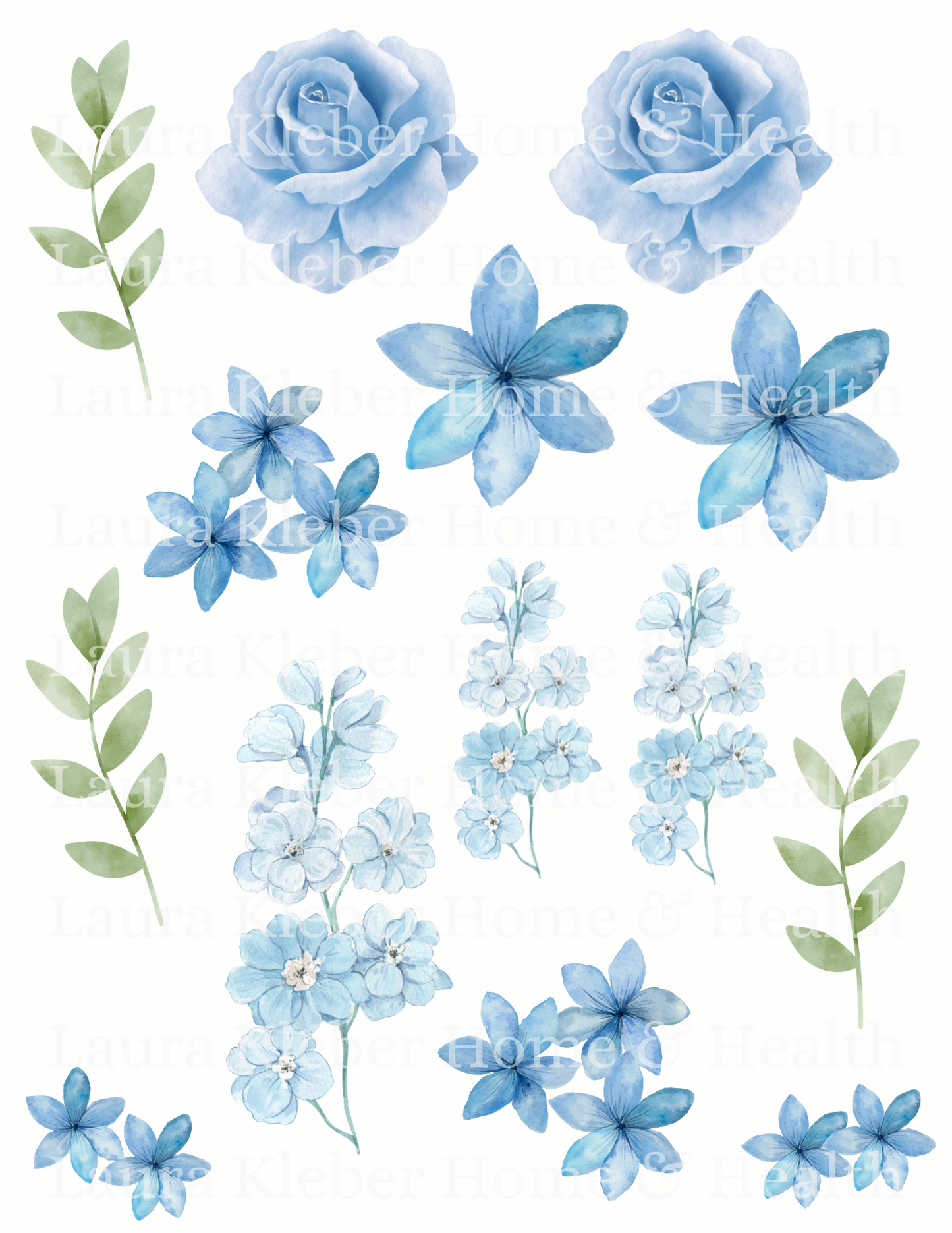 Decoupage Prints | Light Blue Floral (Digital Download)