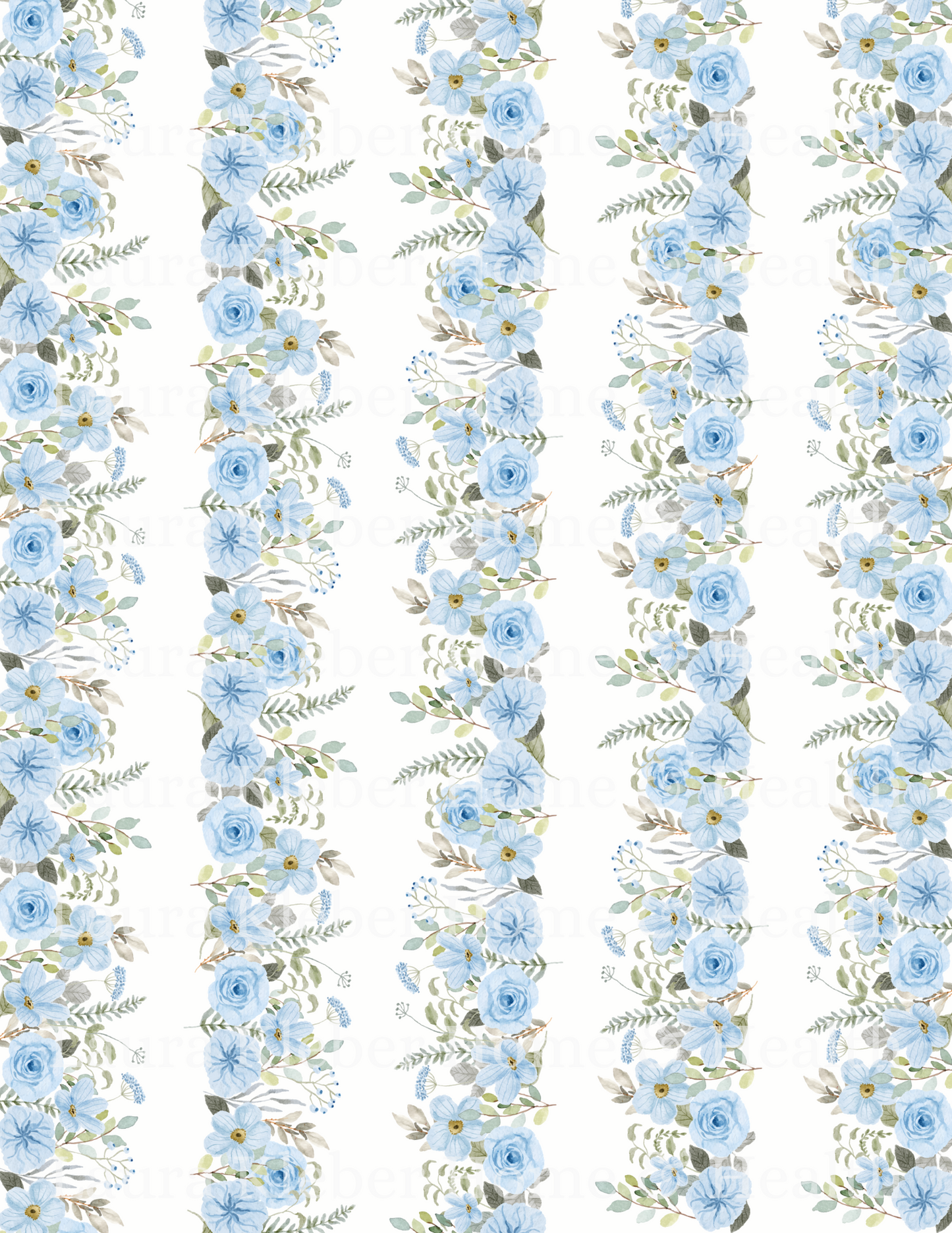 Decoupage Prints | Light Blue Floral (Digital Download)