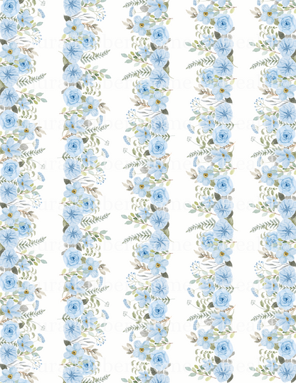 Digital Decoupage Prints | Light Blue Floral