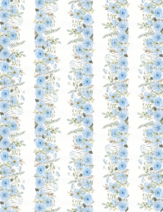 Decoupage Prints | Light Blue Floral