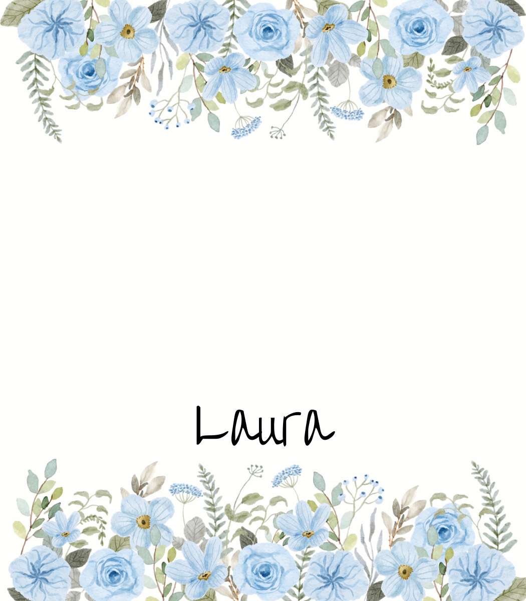 Place Cards | Light Blue Floral (Digital Download)