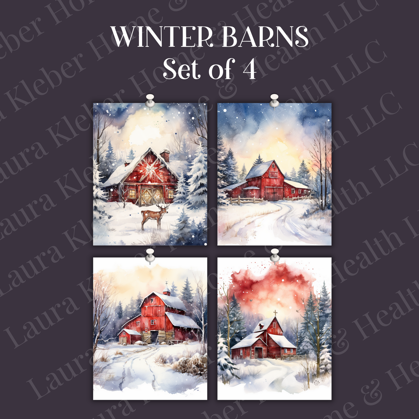 Winter Barns (Digital Printable)