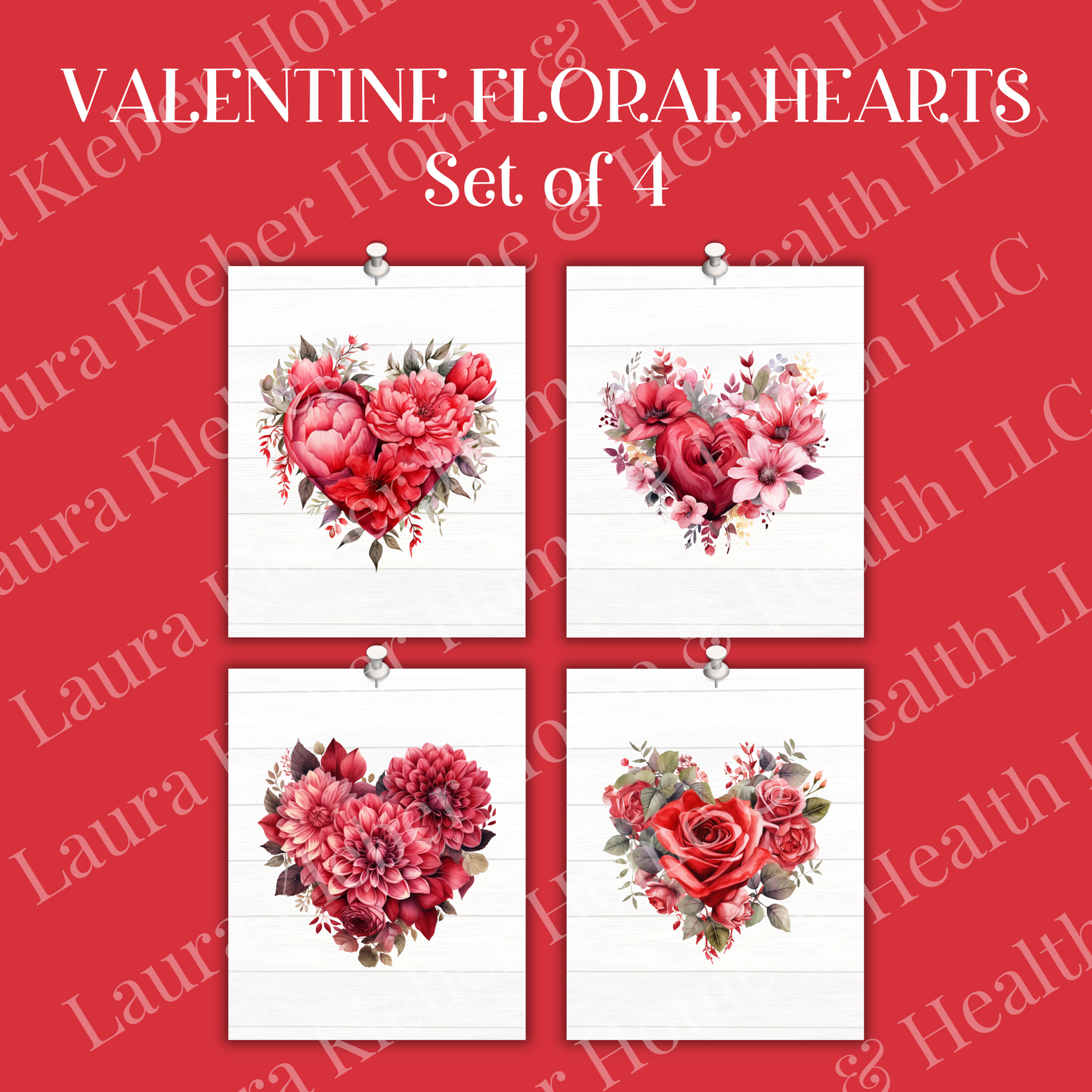 Prints | Valentine Floral Hearts