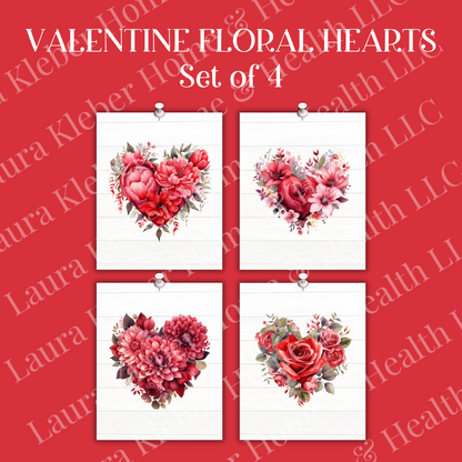 Digital DIY Decor Bundle | Valentine Floral Hearts