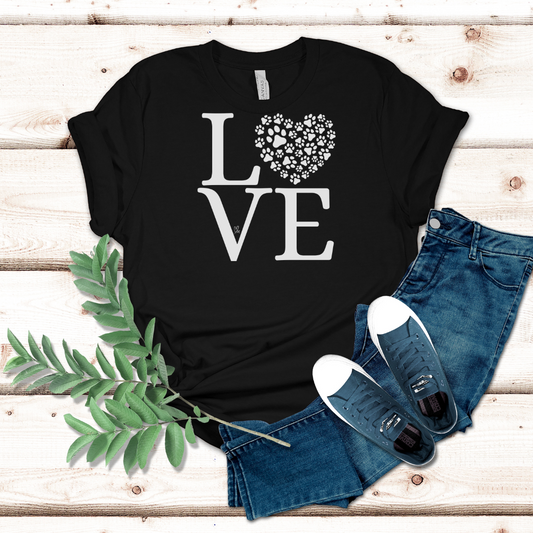 Love Paw Print - Unisex Jersey Short Sleeve Tee