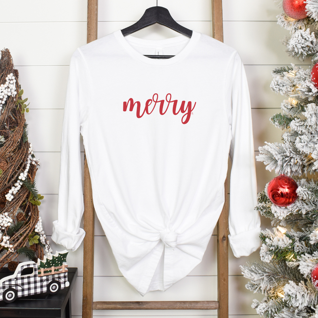 Merry - Red Font | Long Sleeve