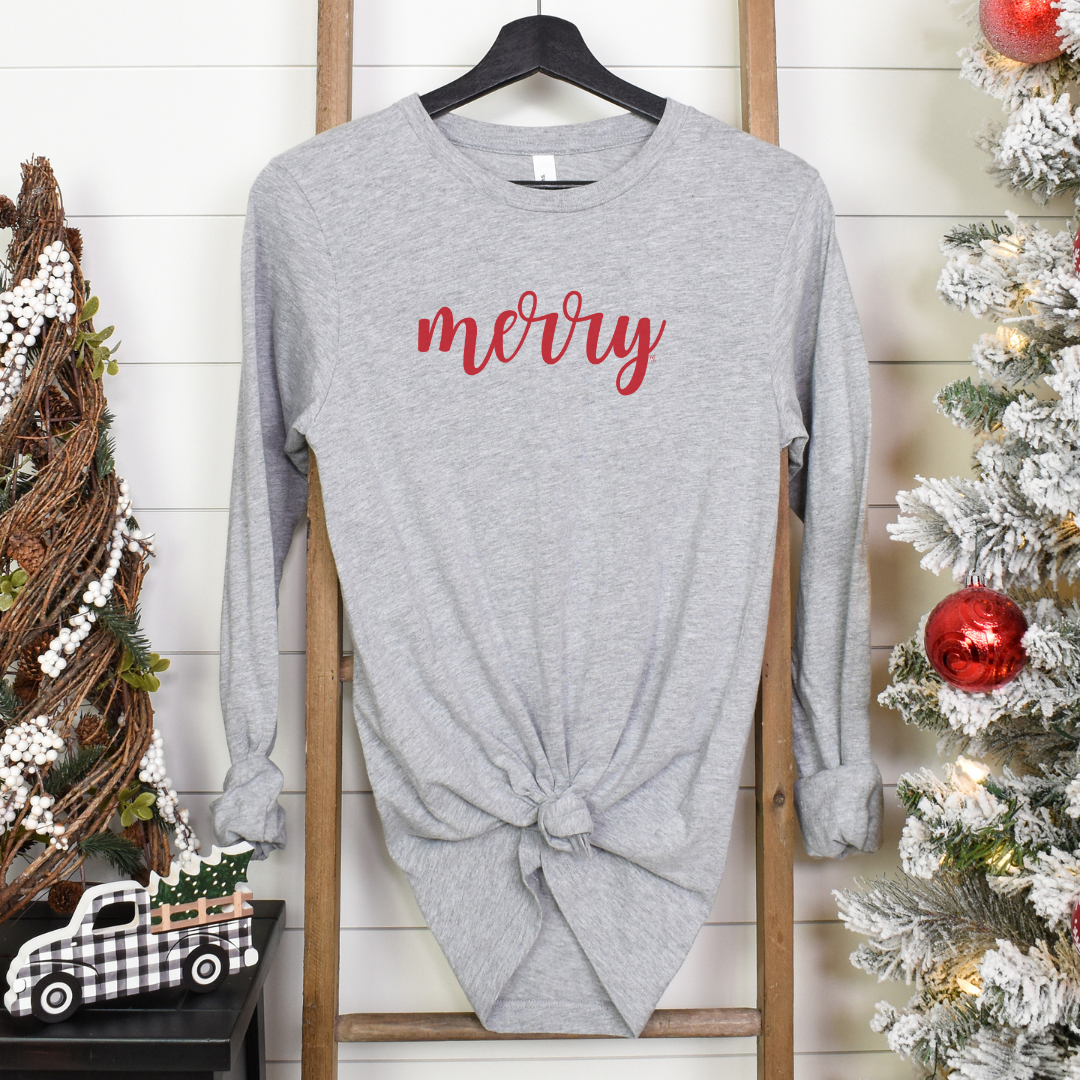 Merry - Red Font | Long Sleeve