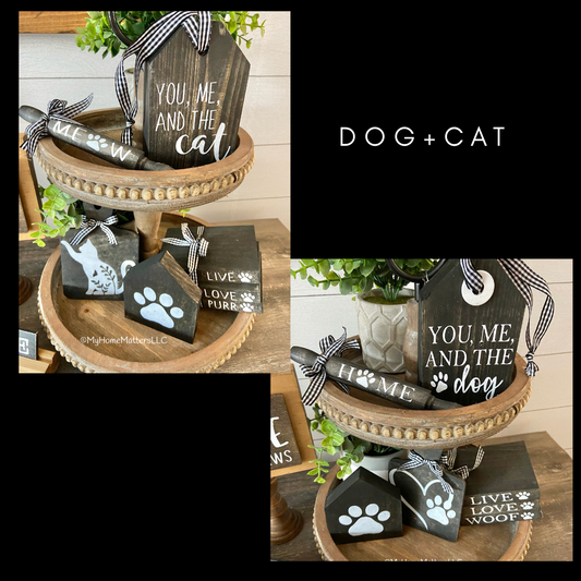 Tiered Tray Set | Dog & Cat (Two Sided)