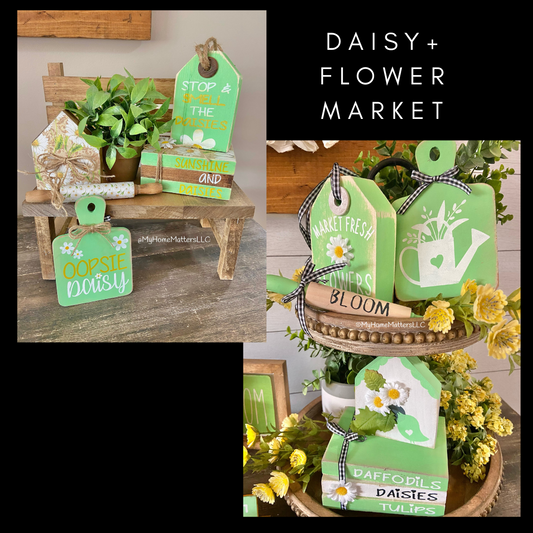 Tiered Tray Set | Flower Market and Daisy (Two Sided)