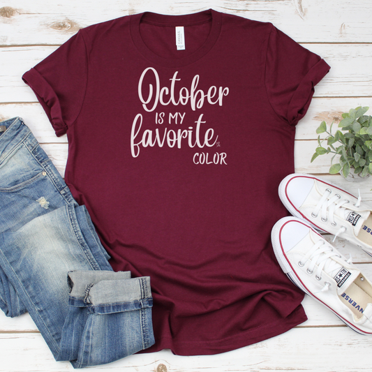 October is my Favorite Color - Unisex Jersey Short Sleeve Tee