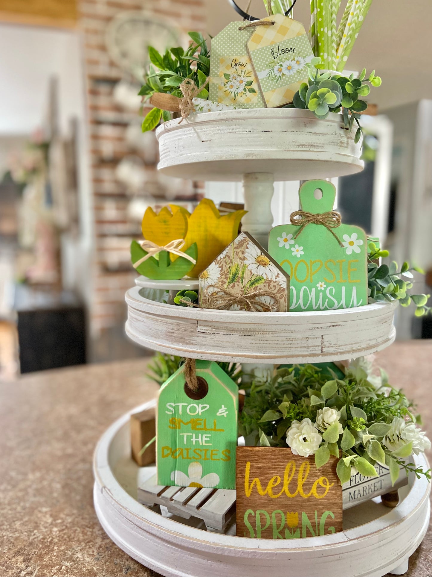 Tiered Tray Set | Flower Market and Daisy (Two Sided)