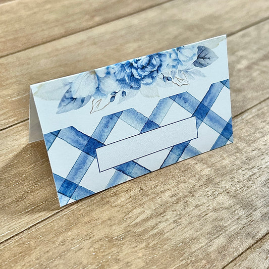 Place Cards | Blue Criss Cross
