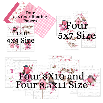 Digital DIY Decor Bundle | Pink Birds