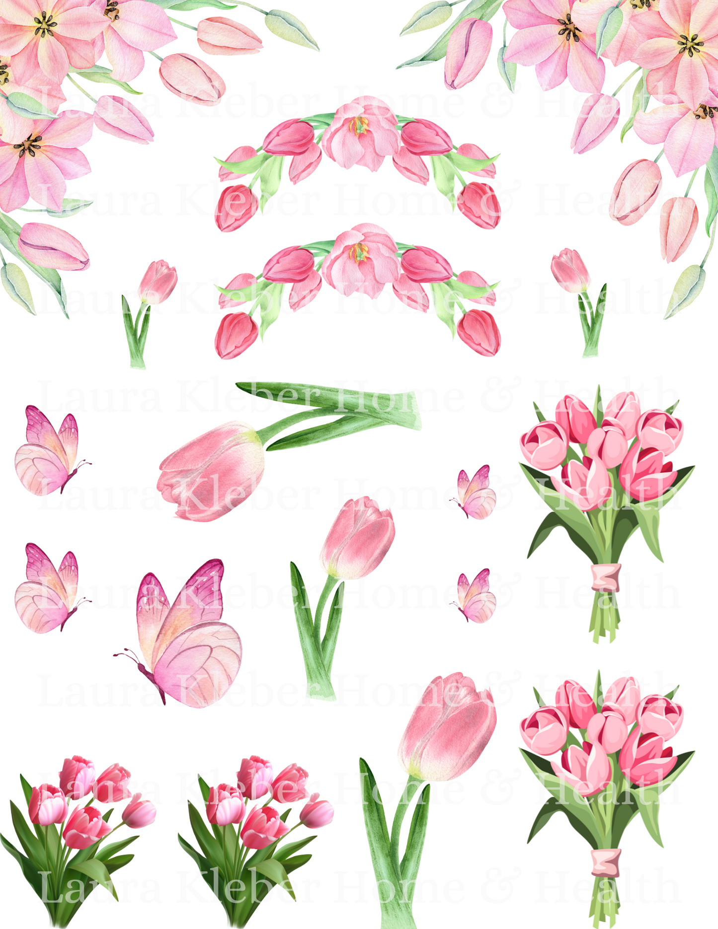 Decoupage Prints | Pink Tulips