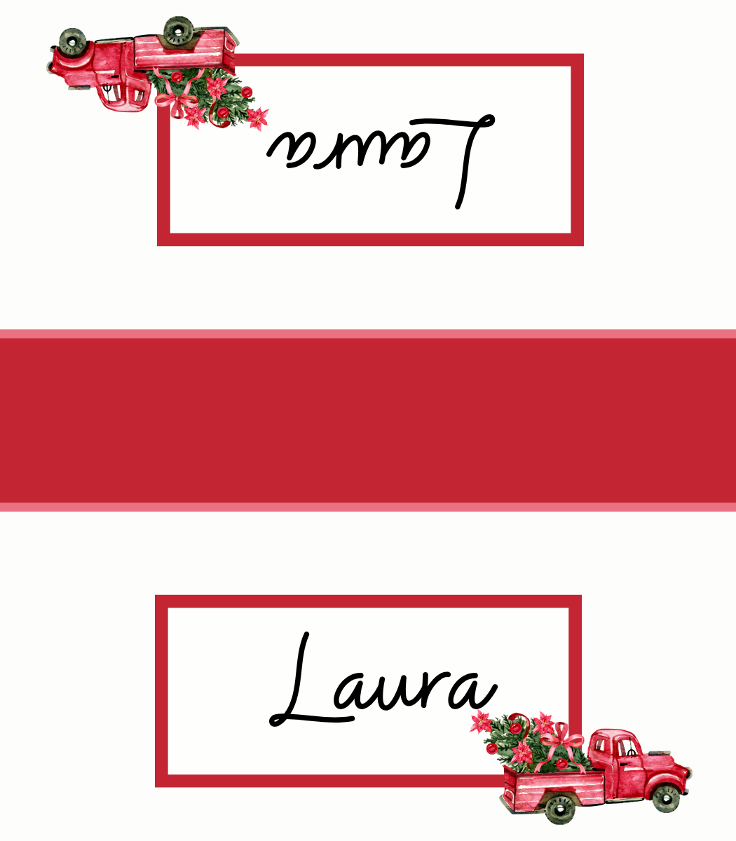 Digital Place Cards | Red Truck