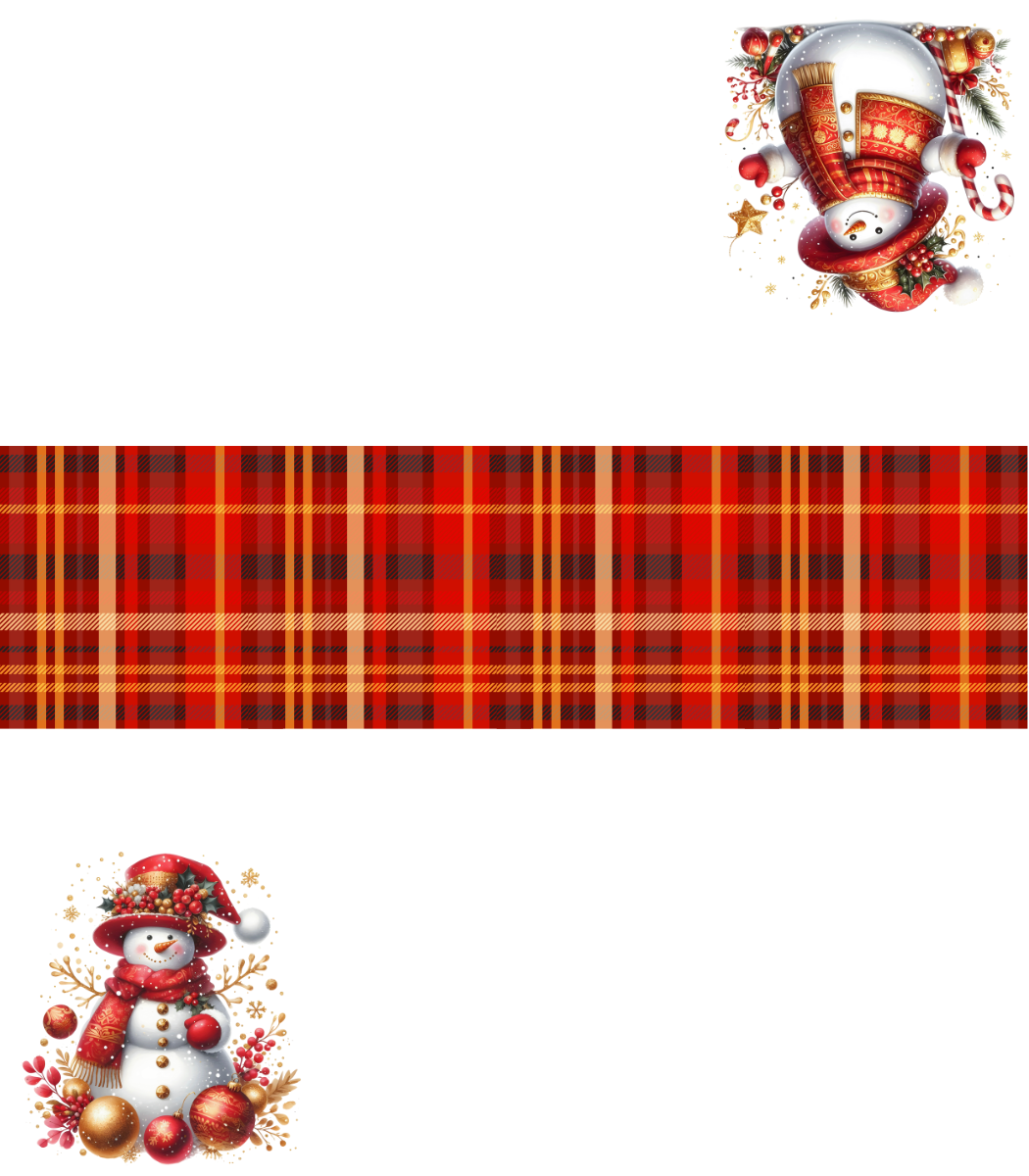 Digital Place Cards | Snowman Red & Gold