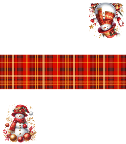 Digital Place Cards | Snowman Red & Gold