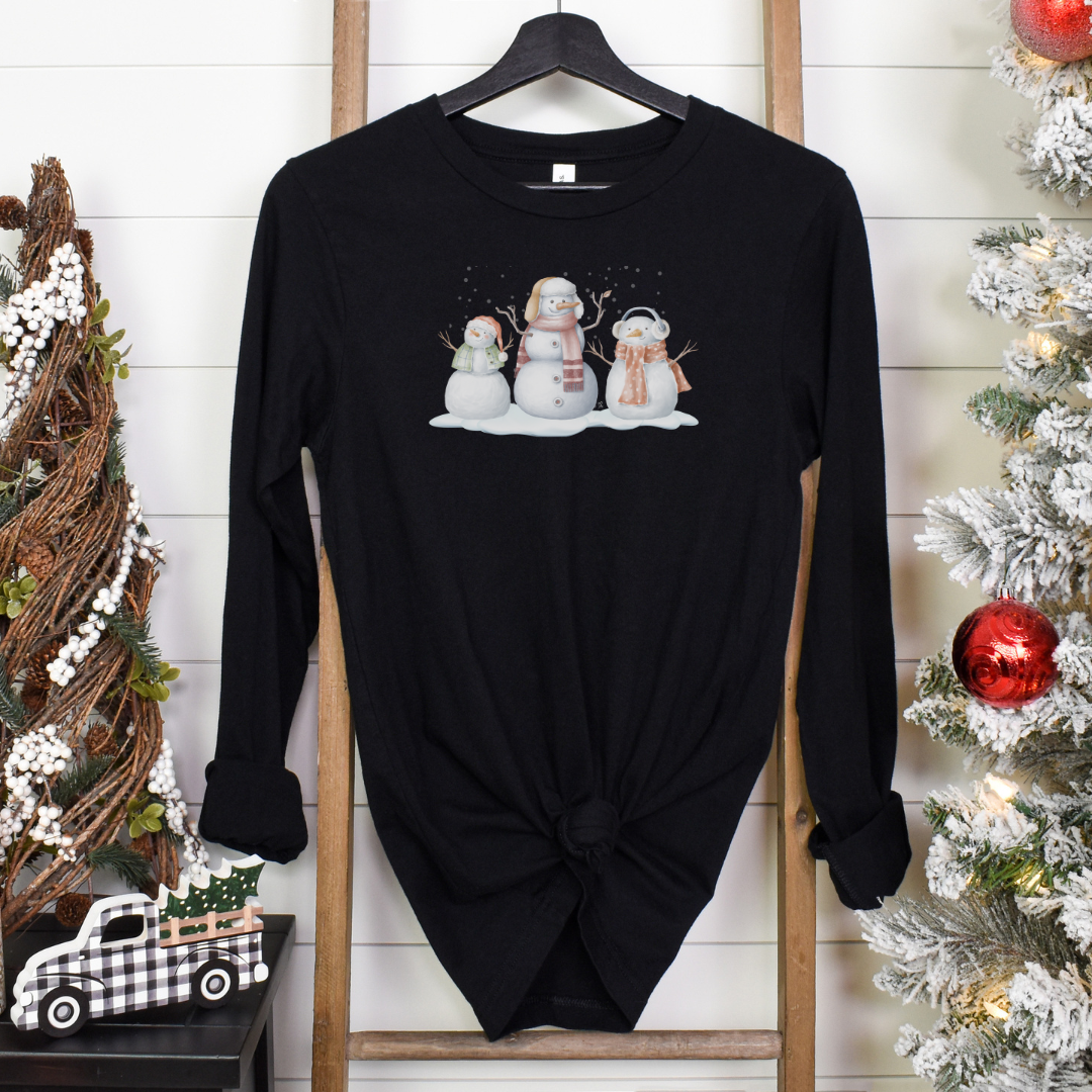 Snowman Trio - Long Sleeve Tee