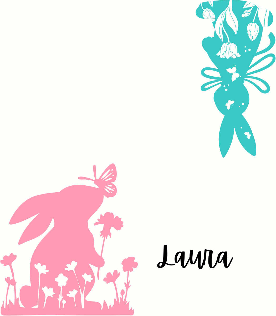 Place Cards | Bunnies in Pink and Blue (Digital Download)