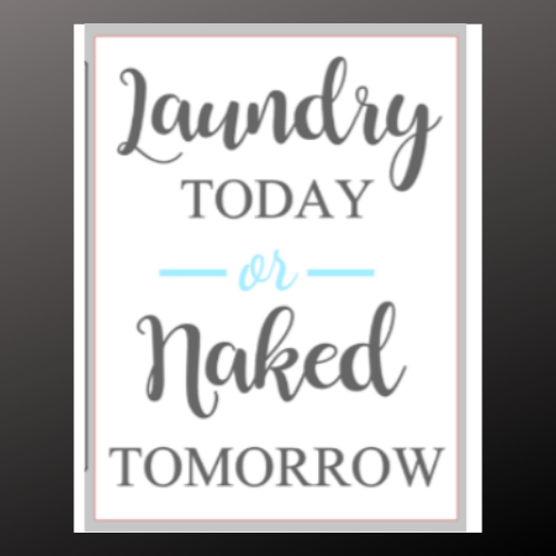 12x16 inch wood sign Laundry Today or Naked Tomorrow