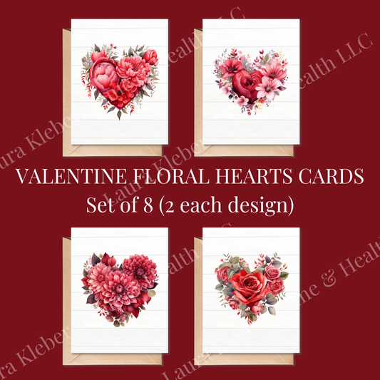 Cards | Valentine Floral Hearts (8-pack)