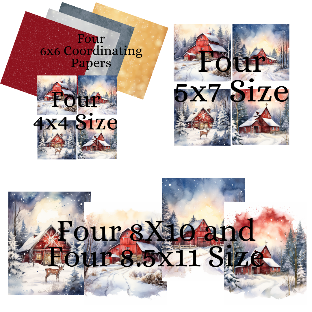 DIY Decor Bundle | Winter Barns (Digital Printable)