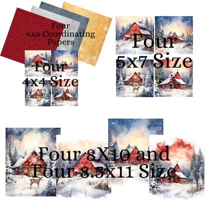 Digital DIY Decor Bundle | Winter Barns